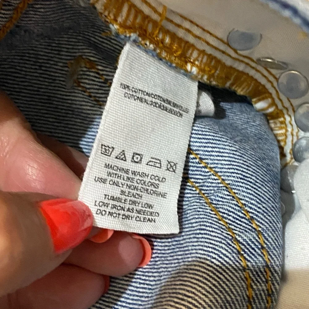 Free People Embroidered Jean Skirt Mini Blue Denim Size 25 - Picture 8 of 11